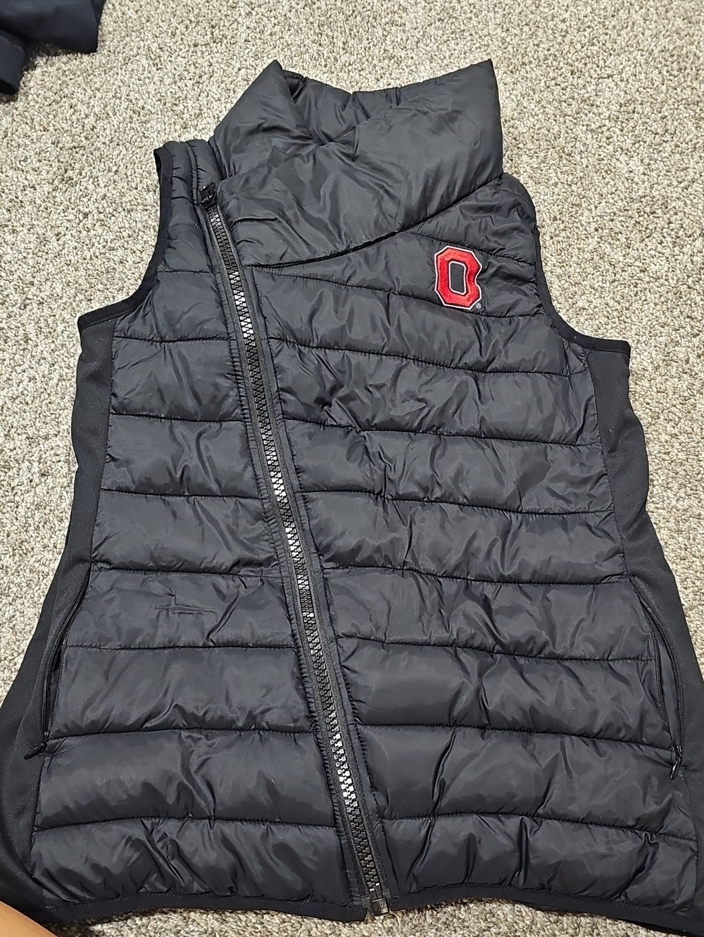 Women Ohio State Black Quilted Puffer Vest